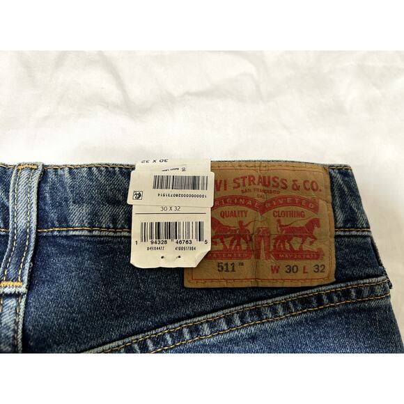 Levi's Mens 511 Slim Fit Jeans Sanibel State Indigo, 30W x 32L Zipper Slim Leg - Picture 5 of 6